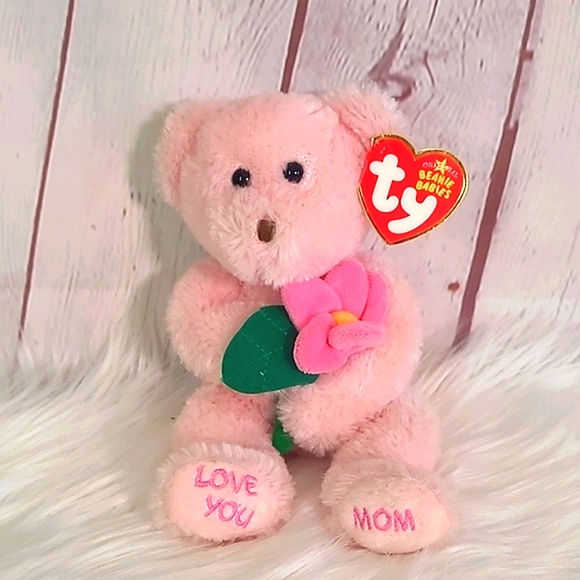 Ty Other - Y2K TY Beanie Baby Pink Love You Mom Mother's Day Bear Plush Stuffed Animal Toy
